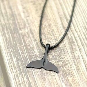 2/$30 NEW Whale 🐋 Tail Black & Cord Necklace Unisex NEW